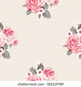 Seamless floral pattern with roses Vector Illustration EPS8