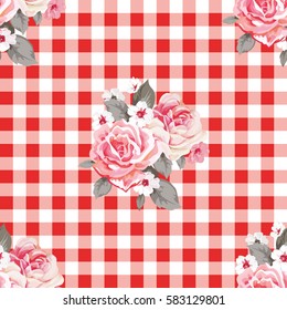 Seamless floral pattern with roses Vector Illustration EPS8