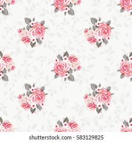 Seamless floral pattern with roses Vector Illustration EPS8