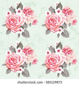 Seamless floral pattern with roses Vector Illustration EPS8