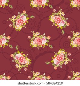 Seamless floral pattern with roses Vector Illustration EPS8