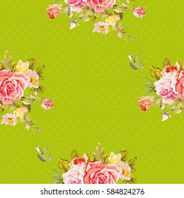 Seamless floral pattern with roses Vector Illustration EPS8