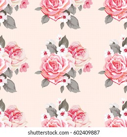 Seamless floral pattern with roses Vector Illustration EPS8
