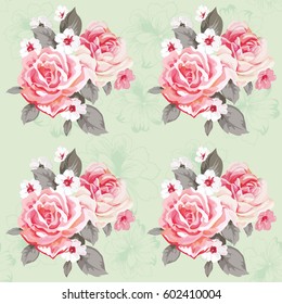 Nahtlose Blumenmuster mit Rosen Vektor-Illustration EPS8
