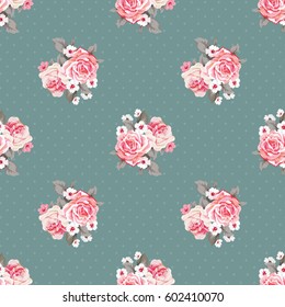 Seamless floral pattern with roses Vector Illustration EPS8
