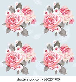Seamless floral pattern with roses Vector Illustration EPS8