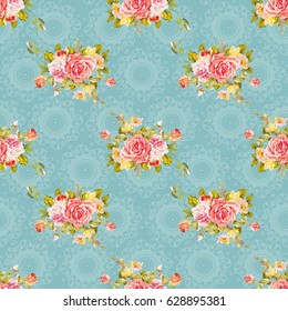 Seamless floral pattern with roses Vector Illustration EPS8