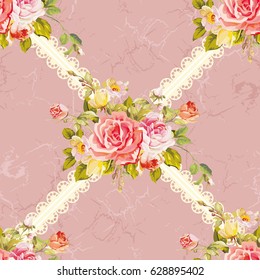 Seamless floral pattern with roses Vector Illustration EPS8