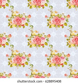 Seamless floral pattern with roses Vector Illustration EPS8