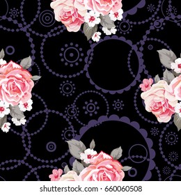 Seamless floral pattern with roses Vector Illustration EPS8