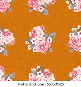 Seamless floral pattern with roses Vector Illustration EPS8