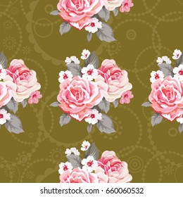 Seamless floral pattern with roses Vector Illustration EPS8