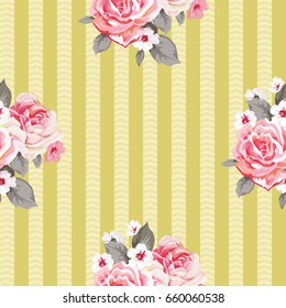 Seamless floral pattern with roses Vector Illustration EPS8