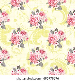 Seamless floral pattern with roses Vector Illustration EPS8