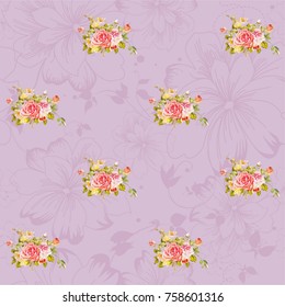 Seamless floral pattern with roses Vector Illustration EPS8