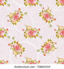 Seamless floral pattern with roses Vector Illustration EPS8