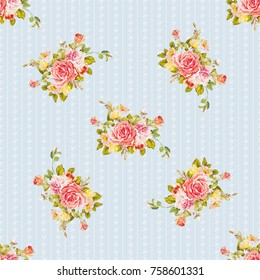 Seamless floral pattern with roses Vector Illustration EPS8