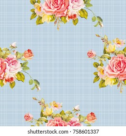 Seamless floral pattern with roses Vector Illustration EPS8