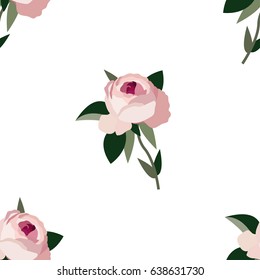 Seamless floral pattern with rose.Vector colorful background.Textile texture