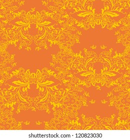 seamless floral pattern. Royal wallpaper. Flowers on a rose background.