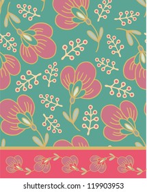 seamless floral pattern with sakura flowers