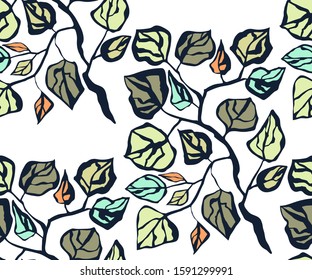 Seamless floral pattern with  sakura flowers and ornamental decorative background. Vector pattern. Print for textile, cloth, wallpaper, scrapbooking