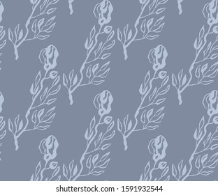 Seamless floral pattern with  sakura flowers and ornamental decorative background. Vector pattern. Print for textile, cloth, wallpaper, scrapbooking