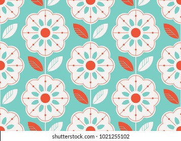seamless floral pattern in scandinavian style