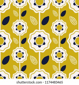 seamless floral pattern in scandinavian style