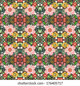 Seamless floral pattern in scandinavian style