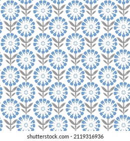 seamless floral pattern in scandinavian style,seamless vintage flower  pattern seamless blue retro floral pattern