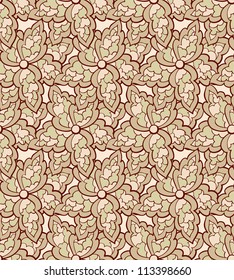 Seamless floral pattern with scroll persian design