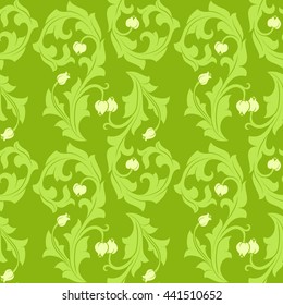 Seamless floral pattern scroll, swirl and curl