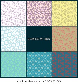 seamless floral pattern set