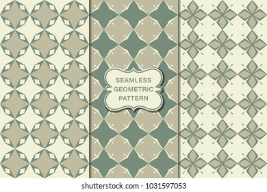 Seamless floral pattern set, abstract decorative shapes, geometric seamless pattern, minimalistic style