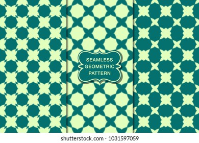 Seamless floral pattern set, abstract decorative shapes, geometric seamless pattern, minimalistic style