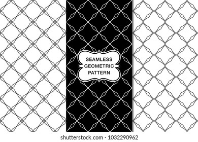 Seamless floral pattern set, abstract decorative shapes, geometric seamless pattern, minimalistic style
