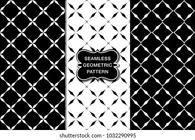 Seamless floral pattern set, abstract decorative shapes, geometric seamless pattern, minimalistic style