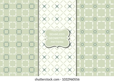 Seamless floral pattern set, abstract decorative shapes, geometric seamless pattern, minimalistic style