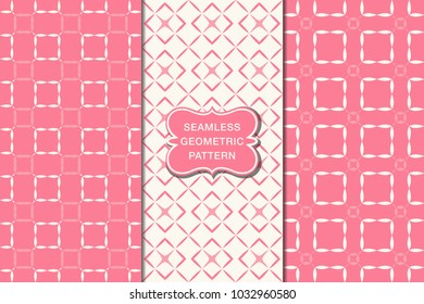 Seamless floral pattern set, abstract decorative shapes, geometric seamless pattern, minimalistic style