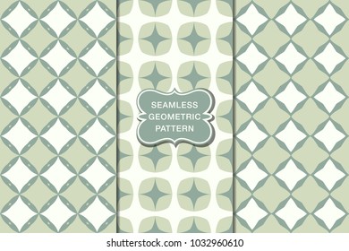 Seamless floral pattern set, abstract decorative shapes, geometric seamless pattern, minimalistic style