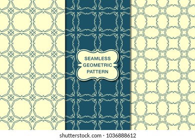 Seamless floral pattern set, abstract decorative shapes, geometric seamless pattern, minimalistic style