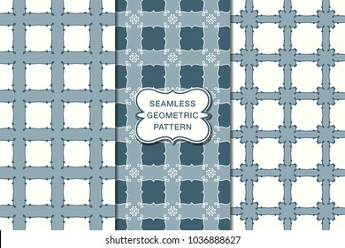 Seamless floral pattern set, abstract decorative shapes, geometric seamless pattern, minimalistic style