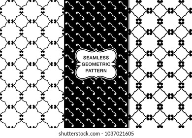 Seamless floral pattern set, abstract decorative shapes, geometric seamless pattern, minimalistic style