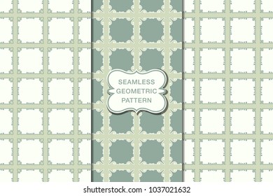 Seamless floral pattern set, abstract decorative shapes, geometric seamless pattern, minimalistic style