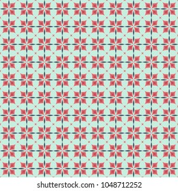 Seamless floral pattern set, abstract decorative shapes, geometric seamless pattern, minimalistic style