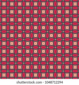 Seamless floral pattern set, abstract decorative shapes, geometric seamless pattern, minimalistic style