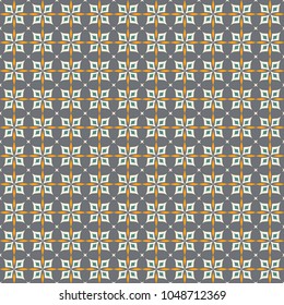 Seamless floral pattern set, abstract decorative shapes, geometric seamless pattern, minimalistic style