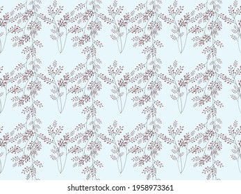 Seamless floral pattern (set) includes cute flowers and leaves for background, print fabric, wrapping paper, digital printed t-shirt design, card cover, spring wallpaper, decoupage, DIY and more.