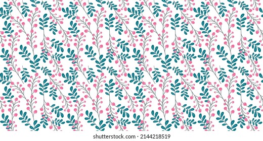 Seamless floral pattern (set) includes cute flowers and leaves for background, print fabric, wrapping paper, digital printed t-shirt design, card cover, spring wallpaper, decoupage, DIY and more.